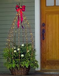 Rustic Willow Obelisk Makes A Great Display Christmas Topiary Christmas Urns Indoor Christmas Decorations