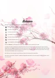 The Namemeaning Of Brianna Using Cherry Blossom From The Project Pack Flowers Unique Giftideas And Personalize Wall Quotes Decals Names With Meaning Names