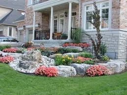 Rustic Flower Beds With Rocks In Front Of House Ideas 36 Small Front Yard Landscaping Yard Landscaping Front Yard Garden