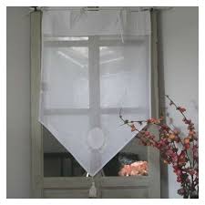 Brise Bise Rideau Blanc Coton A Nouettes Ambiance Deco De Charme Chic 45 Cm Deco De Charme Rideaux A Nouettes Rideaux