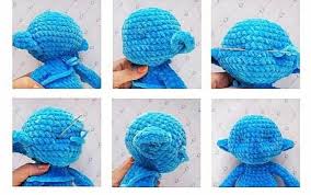 Goz Cukuru 9 10 Siralar Ve 10 11 Siralar Arasinda Olusturuluyor Iki Goz Arasi 3 Ilmek Olacak Sekilde Dikim Yapalim Goz 8 9 Sira Arasi Ile Amigurumi Bebek