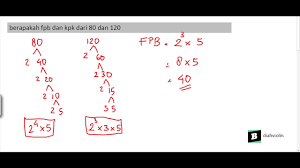 Tentukan fpb dari bilangan 48 dan 60 Berapakah Fpb Dan Kpk Dari 80 Dan 120 Youtube