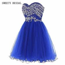 Click To Buy Royal Blue Cocktail Dresses New Years Eve Dress Short Crystal Dress S Mini Homecoming Dresses Prom Dresses Sleeveless Cute Dresses For Party