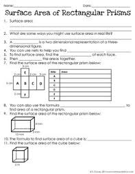 Surface Area Of Rectangular Prisms Notes Teaching Geometry Math Measurement Middle School Math