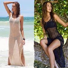 5 99 Women Summer Bikini Cover Up Hollow Crochet Swimsuit Swimwear Beach Solid Dress Ebay Fashion Swimwear Cover Beach Maxi Dress Beach Dress
