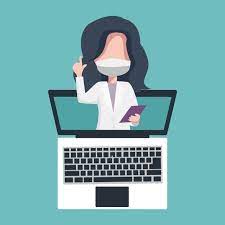 Female Doctor Attending Via Laptop In Telemedicine Illustration Online Doctor Png And Vector With Transparent Background For Free Download Female Doctor Illustration Telemedicine