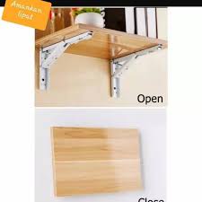 Meja lipat produksi krisbow, napolly, informa, ikea portable untuk laptop, anak belajar, makan, terbuat dari plastik & kayu yang bisa dipasang di dinding. Braket Siku Lipat Uk 20 Cm Shopee Indonesia