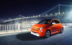 Orange Fiat 500 2013 Model Android Wallpapers