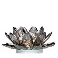 Add sleek sophistication to any tabletop or console with this elegant pair of crystal taper candleholders. Jm By Julien Macdonald Large Lotus Flower Crystal Candle Holder Qvc Uk
