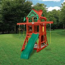 Five Star Ii Space Saver Cedar Swing Set Cedar Swing Sets Swing Set Backyard Swing Sets