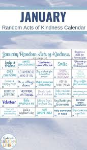 January Random Acts Of Kindness Ideas Calendar Natural Beach Living Random Acts Of Kindness Kindness Activities Kindness
