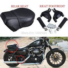 1set Rear Passenger Foot Peg Footrest Pillion Passenger Seat Cushion Fits Fits For Harley Sportster 883 Xl Motorcycle Accessories Sport Bikes Car Accessories