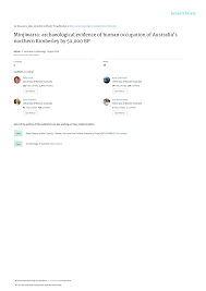 Pdf Minjiwarra Archaeological Evidence Of Human Occupation Of Australia S Northern Kimberley By 50 000 Bp