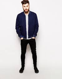 Check spelling or type a new query. Wear A Deep Blue Bomber Jacket With Black Slim Jeans To Create A Great Weekend Ready Look Fini Blue Jacket Outfits Men Blue Bomber Jacket Blue Jackets Outfits