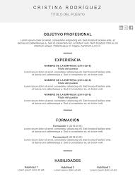 Currículum vitae ejemplo sin experiencia laboral. 15 Plantillas De Curriculum Para Descargar Gratis Infojobs