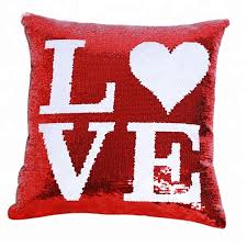أنا أحبك جديد عيد الحب 2019 عكسها الترتر الأحمر وسادة غطاء الوسادة القضية الرئيسية أريكة كرسي بريق عكسها الترتر وسادة Buy وسادة ترتر قابلة للانعكاس غطاء وسادة بترتر وسادة