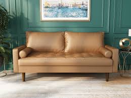 Natural leather is soft, durable and allows the most amazing designs to feel warm and comfortable. George Oliver Connie 70 Vegan Leather Square Arm Sofa Reviews Wayfair