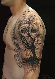 Skull Tree Arm Tattoo Tree Tattoo Men Tattoos For Guys Badass Tattoos
