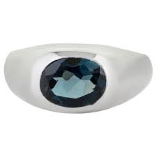 Customizable Silvorra Classic 925 Sterling Silver 2.4 Ct London Blue Topaz Cocktail Dome R