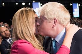 Many british politicians including theresa coffey. Carrie Symonds Receives A Kiss From Boris Johnson After Conference Speech Daily Echo