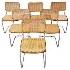 A Set Of Six Marcel Breuer Cesca Dining Chairs Circa 1970s Cantilevered Tubular Chrome Frame Dining Chairs Uk Cane Dining Chairs Antique Dining Room Chairs