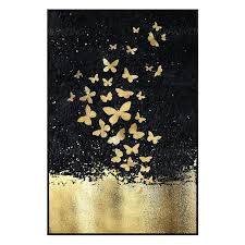 Black And Silver Glitter Wall Art Gold Leaf And Silver Leaf Set Of 2 Wall Art Abstract Butterfly Etsy Butterfly Painting Butterfly Canvas Canvas Painting