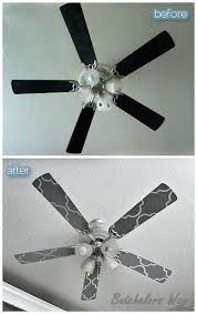 Take Down The Fan Blades And Paint Stencil Them Ceiling Fan Makeover Ceiling Fan Blades Ceiling Fan