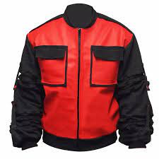 Back To The Future Marty Mcfly Bomber Jacket In 2021 Faux Leather Jacket Men Red Leather Jacket Men High Quality Leather Jacket