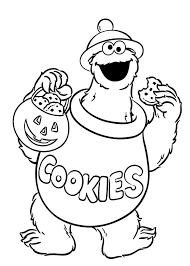Halloween Cookie Monster Coloring Pages Coloring Sky In 2020 Monster Coloring Pages Halloween Coloring Sheets Halloween Coloring Pages