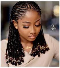 Short Cornrows With Beads Cornrow Braids With Beads Cornrowbraid In 2021 Cornrows With Beads Box Braids Hairstyles For Black Women Cornrows Braids For Black Women