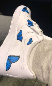 White Butterfly Air Forces Custom Nike Shoes Shoes Custom Shoes