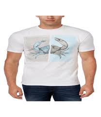 Club Room Mens Split Crab Graphic T Shirt