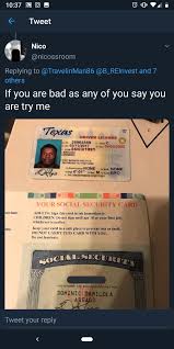 Don't share your vaccine card on social media! Beez On Twitter The Result Of Posting Your Driver S License And Social Security Number On Twitter