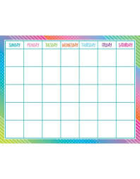 colorful vibes calendar chart