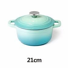 Xiangyan Double Handle Thickened Enamel Cast Iron Stew Pot For Gas Stove And Induction Cooker Green 21cm Ceramic Cookware Dutch Ovens For Sale Gas Stove