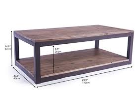 Natural large rectangle wood coffee table with metal base. Care Royal Rustic Vintage Industrial Solid Wood And Metal 43 3 Coffee Table Sale Coffee Tables Shop Buymorecoffee Com