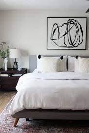 Lately i've been spending time mindlessly scrolling through pinterest and houzz (what else can you really do when breastfeeding at 3am?), gathering ideas for something to hang above the bed in our master bedroom. New Abstract Art In The Bedroom Chris Loves Julia