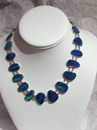 Opal Doublet Necklace 14k White Gold Necklace White Gold Necklaces Necklace