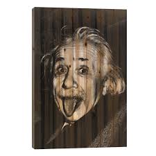 Albert Einstein, Sticking His Tongue Out Print On Wood by Arthur Sasse