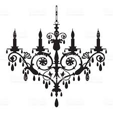 Black And White Candlesticks Clipart Vector Chandelier Silhouette Isolated On The White Full Scalable Retro Chandelier Silhouette Clip Art Clip Art