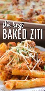 This Easy Baked Ziti Recipe Has All The Delicious Layers Of Your Favorite Italian Dish Perfect Crowd Pleaser Y Ziti Recipes Baked Ziti Recipe Easy Baked Ziti