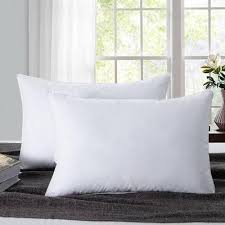 Premium White Cotton Pillow Set 2 Piece Soft Summer Comfort Sleeping Pillows