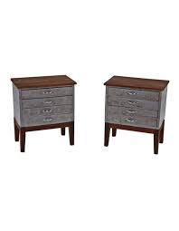 See more ideas about furniture, bedroom night stands, bedside tables nightstands. Two Matching Repurposed American Vintage Industrial Brushed Metal And Walnut Wood Side Tables Or Nightstands With Drawers