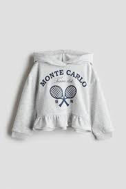 Flounce-trimmed hoodie