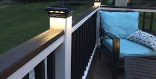 Solar Post Cap Light For Trex Transcend Post Sleeves By Ultra Bright Building A Deck Solar Post Caps Deck Design
