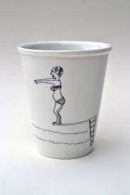 Sprungbrett Girl Porzellan Tasse Mit Handgefertigten Etsy Porcelain Painting Porcelain Cup Cup