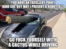 The human population is so attractive that we can't just ignore half of it because it's the same gender we are. Go F Ck Yourself With A Cactus While Driving Imgflip