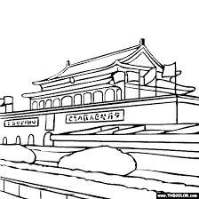 Pypus is now on the social networks, follow him and get latest free coloring pages and much more. Forbidden City Beijing China Coloring Page