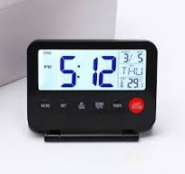 BSCI Factory Best Seller Portable Slim LCD Digital Multi-Functional Alarm  Clock Weather Station for Desk Use