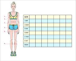 Measurement Chart Of The Body Parameters For Sport And Diet